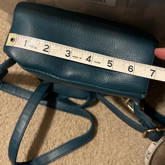 Bebe Teal Rhinestone Backpack Purse - Picture 8 of 14